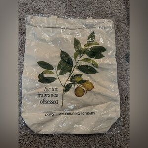 NWT Limited Edition 10 Years Pura Canvas Tote with Botanical Print